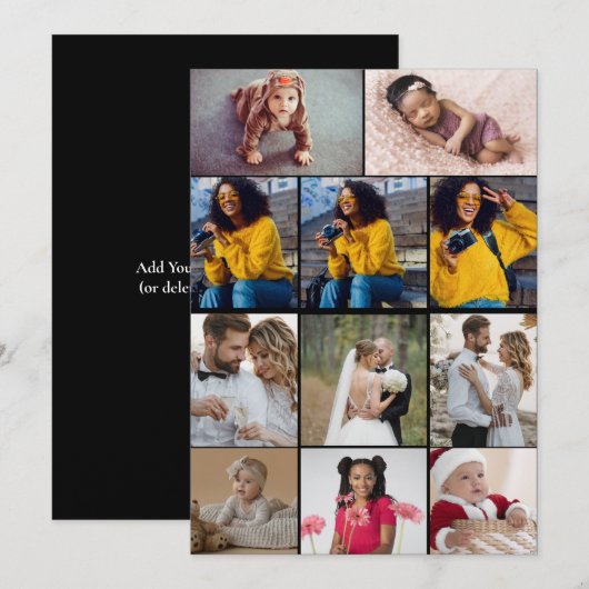 Ontwerp je eigen 11 fotocollage aankondiging (Voorkant / Achterkant)