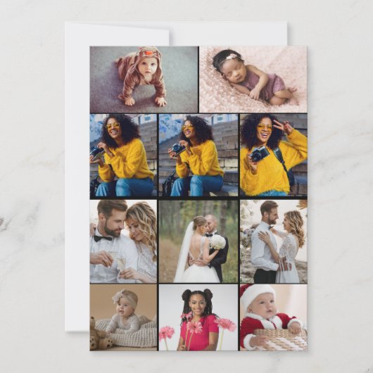 Ontwerp je eigen 11 fotocollage bedankkaart (Voorkant)