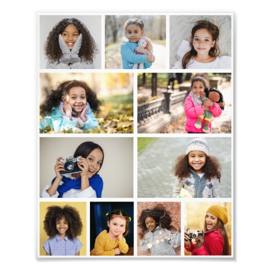 Ontwerp je eigen 11 fotocollage foto afdruk (Voorkant)