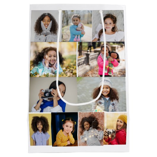 Ontwerp je eigen 11 fotocollage medium cadeauzakje (Achterkant)