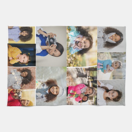 Ontwerp je eigen 11 fotocollage theedoek (Horizontaal)