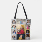Ontwerp je eigen 11 fotocollage tote bag (Achterkant)