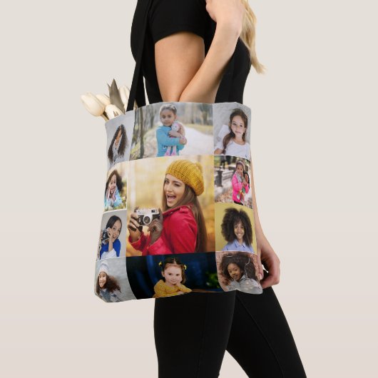 Ontwerp je eigen 11 fotocollage tote bag (Dichtbij)