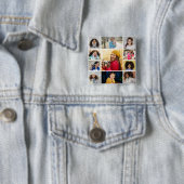 Ontwerp je eigen 11 fotocollage vierkante button 5,1 cm (In situ)