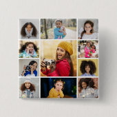 Ontwerp je eigen 11 fotocollage vierkante button 5,1 cm (Voorkant)