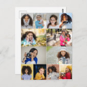 Ontwerp Je Eigen 12 Foto Collage Briefkaart (Voorkant / Achterkant)