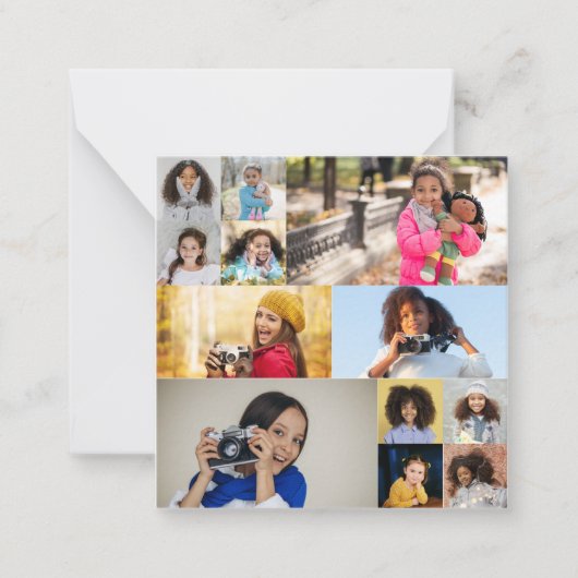 Ontwerp Je Eigen 12 Foto Collage Notitiekaartje (Voorkant)