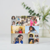 Ontwerp je eigen 12 fotocollage aankondiging (Staand voorkant)