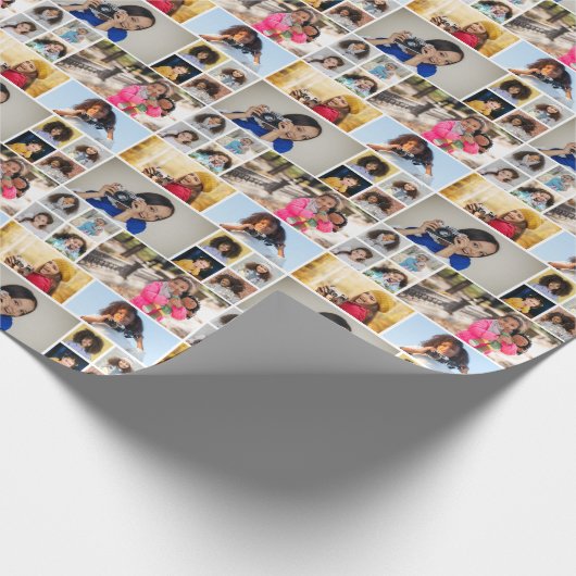 Ontwerp je eigen 12 fotocollage cadeaupapier (Hoek)