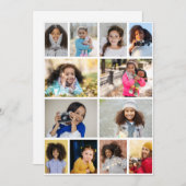 Ontwerp je eigen 12 fotocollage feestdagenkaart (Voorkant / Achterkant)