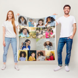 Ontwerp je eigen 12 fotocollage fleece deken