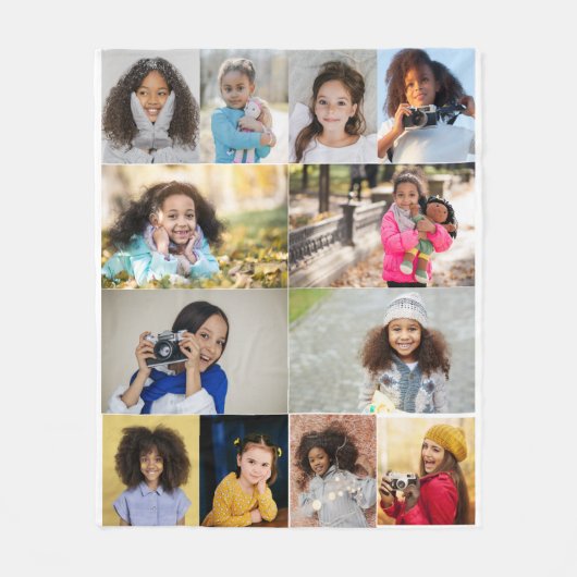 Ontwerp je eigen 12 fotocollage fleece deken (Voorkant)