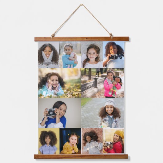 Ontwerp je eigen 12 fotocollage hangend wandkleed (Voorkant)