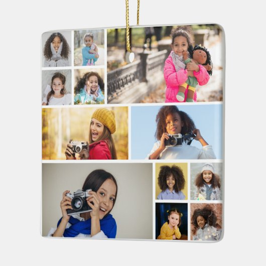 Ontwerp je eigen 12 fotocollage keramisch ornament (Links)