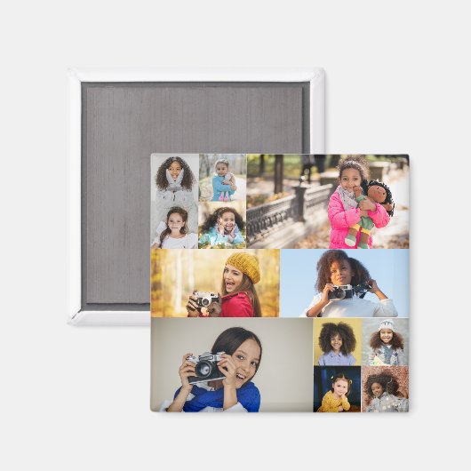 Ontwerp je eigen 12 fotocollage magneet (Voorkant / Achterkant)