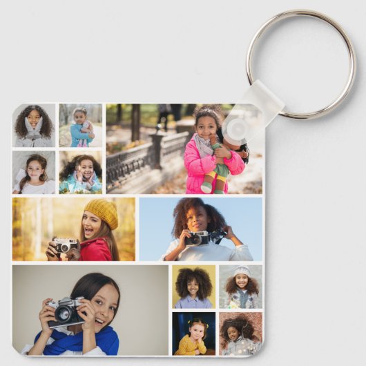 Ontwerp je eigen 12 fotocollage sleutelhanger (Achterkant)