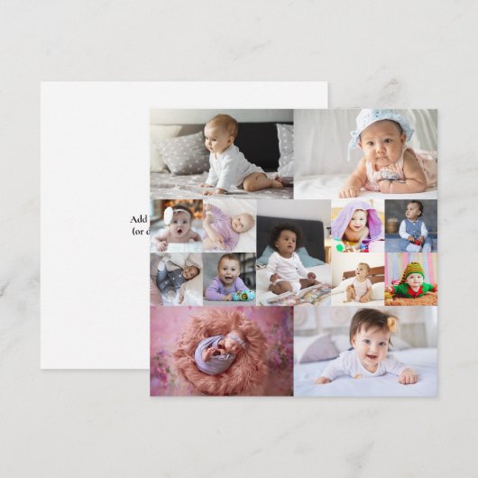 Ontwerp je eigen 13 fotocollage bedankkaart (Voorkant / Achterkant)