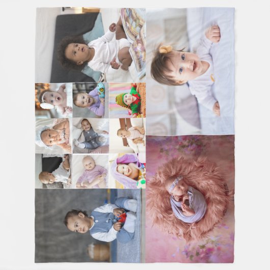 Ontwerp je eigen 13 fotocollage fleece deken (Voorkant)