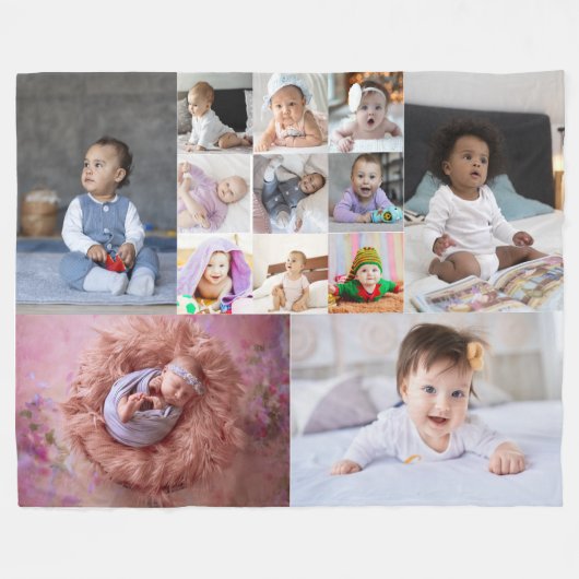 Ontwerp je eigen 13 fotocollage fleece deken (Voorkant (Horizontaal))