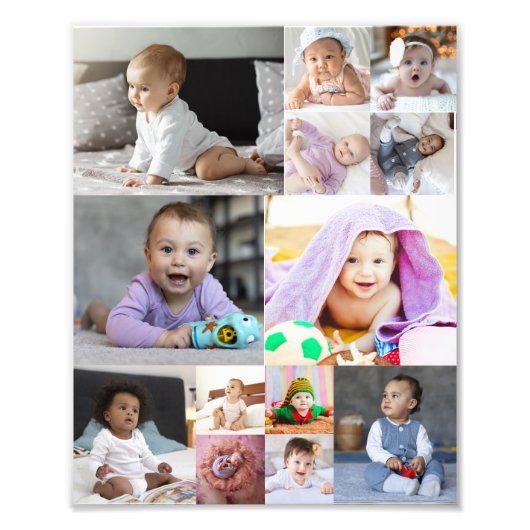 Ontwerp je eigen 13 fotocollage foto afdruk (Voorkant)