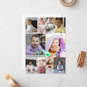 Ontwerp Je Eigen 14 Foto Collage Notitiekaartje (Voorkant / Achterkant in situ)