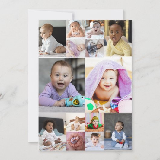 Ontwerp je eigen 14 fotocollage aankondiging (Voorkant)