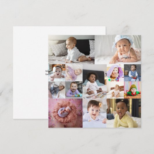 Ontwerp je eigen 14 fotocollage bedankkaart (Voorkant / Achterkant)