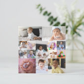 Ontwerp je eigen 14 fotocollage bedankkaart (Staand voorkant)