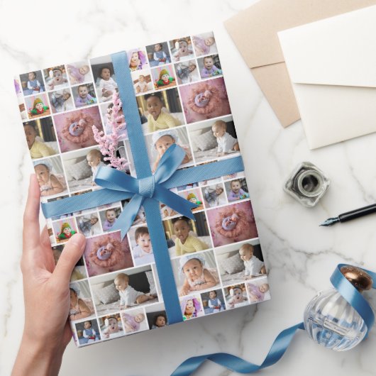 Ontwerp je eigen 14 fotocollage cadeaupapier (Geschenken)