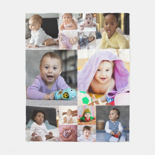 Ontwerp je eigen 14 fotocollage fleece deken (Voorkant)