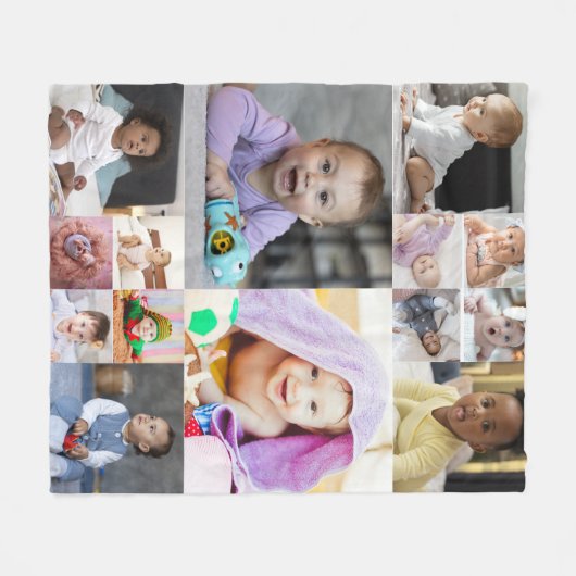 Ontwerp je eigen 14 fotocollage fleece deken (Voorkant (Horizontaal))