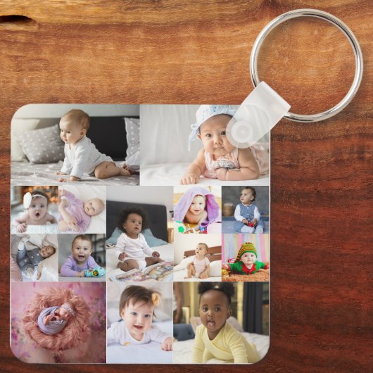 Ontwerp je eigen 14 fotocollage sleutelhanger (Achterkant)