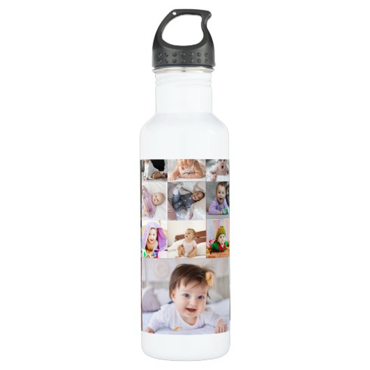 Ontwerp je eigen 14 fotocollage waterfles (Voorkant)