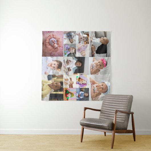 Ontwerp je eigen 15 foto collage wandkleed (In Situ (horizontaal))