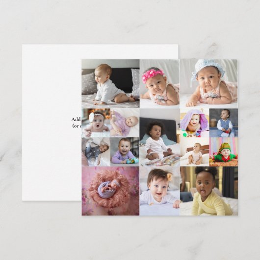 Ontwerp je eigen 15 fotocollage bedankkaart (Voorkant / Achterkant)