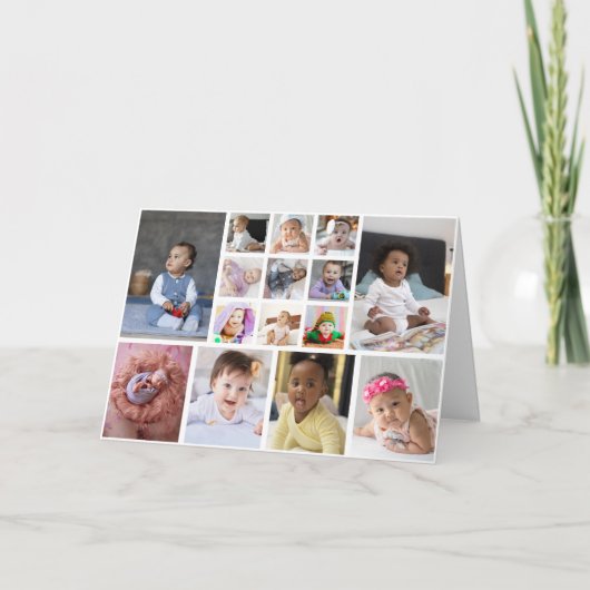 Ontwerp je eigen 15 fotocollage bedankkaart (Voorkant)