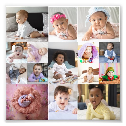 Ontwerp je eigen 15 fotocollage foto afdruk (Voorkant)