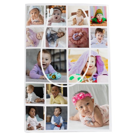Ontwerp je eigen 15 fotocollage medium cadeauzakje (Voorkant)