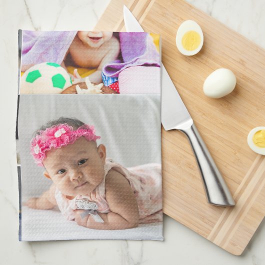 Ontwerp je eigen 15 fotocollage theedoek (Quarter Fold)