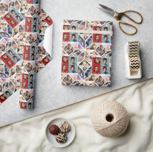 Ontwerp Je Eigen 16 Foto Collage Cadeaupapier