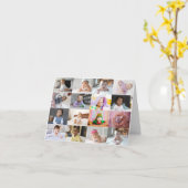 Ontwerp je eigen 16 foto collage  kaart (Gele Bloem)