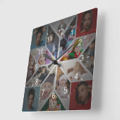 Ontwerp Je Eigen 16 Foto Collage Vierkante Klok (Hoek)