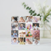 Ontwerp je eigen 16 fotocollage bedankkaart (Staand voorkant)