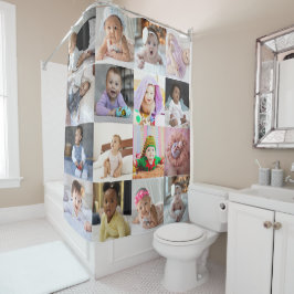Ontwerp je eigen 16 fotocollage douchegordijn