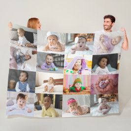 Ontwerp je eigen 16 fotocollage fleece deken