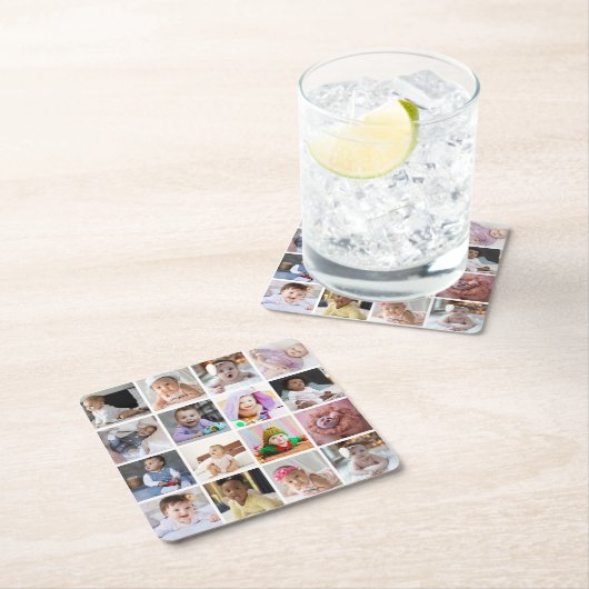 Ontwerp je eigen 16 fotocollage kartonnen onderzetters (Insitu)