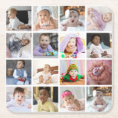 Ontwerp je eigen 16 fotocollage kartonnen onderzetters (Voorkant)