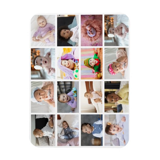 Ontwerp je eigen 16 fotocollage magneet (Verticaal)