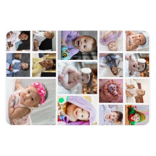 Ontwerp je eigen 16 fotocollage magneet (Horizontaal)