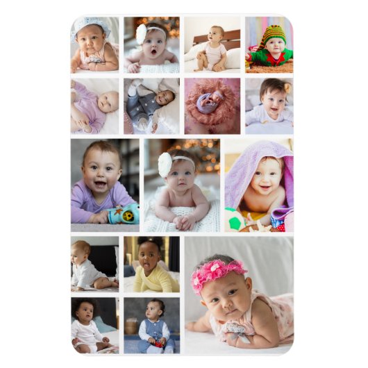 Ontwerp je eigen 16 fotocollage magneet (Verticaal)